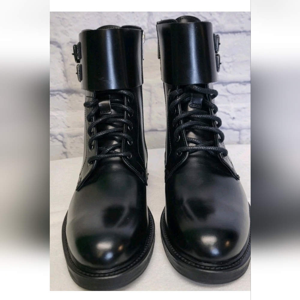 All Saints Women's Brigade All Leather Black Combat Boots Size 6 NWOT - Picture 5 of 13